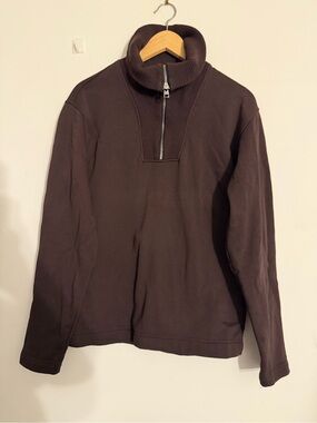 Banana Republic Men's Brown Quarter-Zip Funnel Neck Sweater